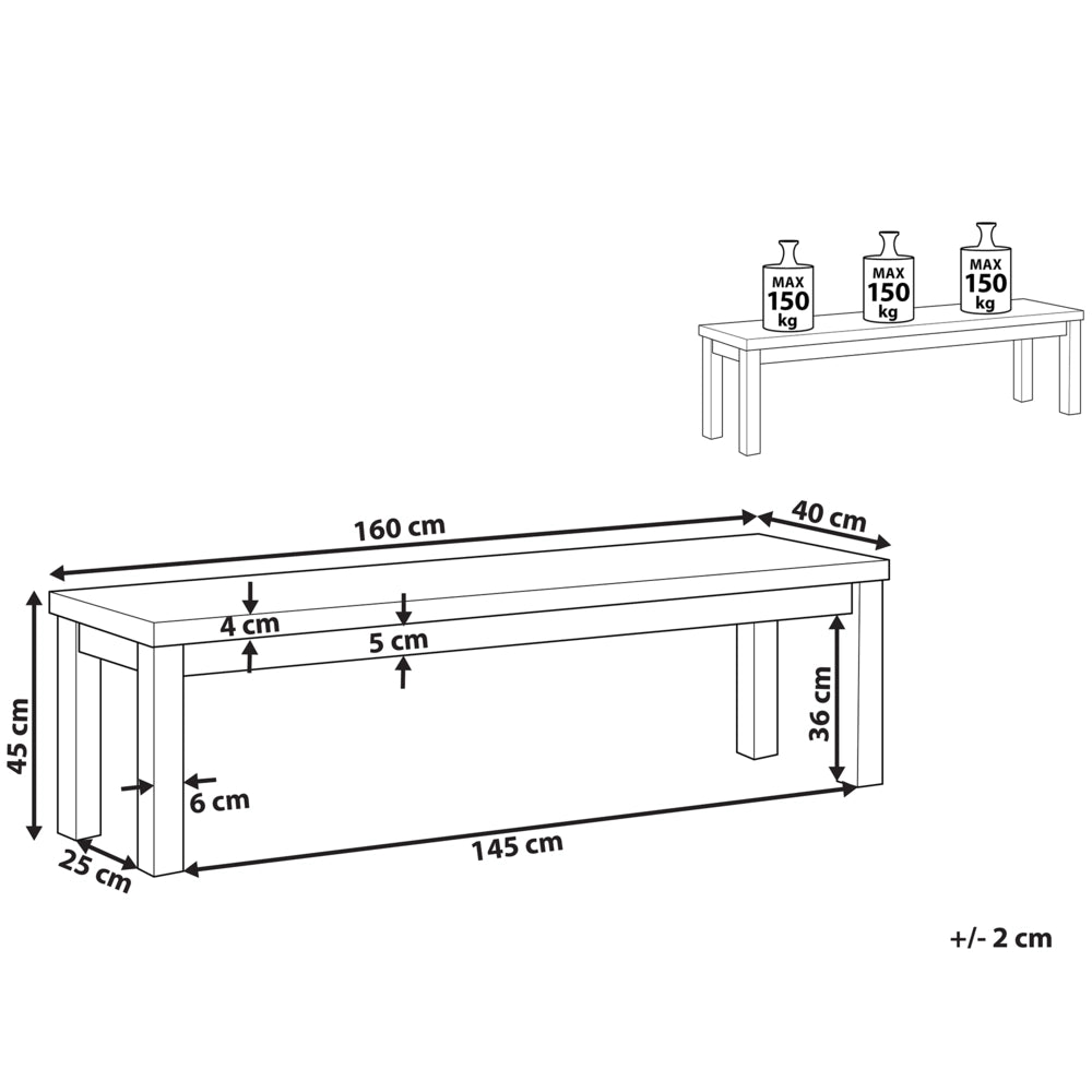 Panca da giardino per esterni in fibra di cemento con base in legno grigio a 3 posti 180 x 90 cm Mobili da giardino industriali moderni
