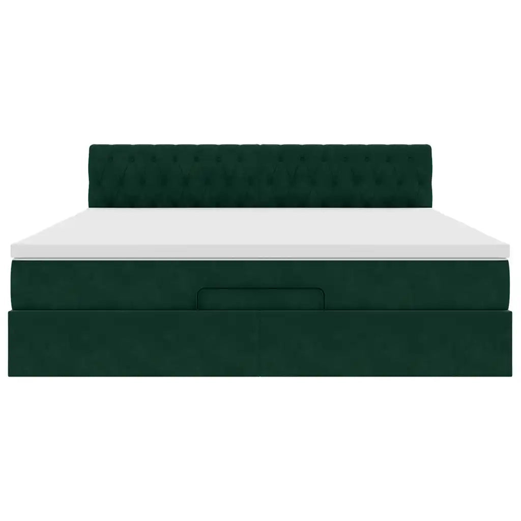 Struttura Letto Pouf con Materasso 160x200 cm in Velluto