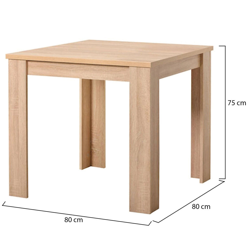 Cagno, Tavolo Fisso 4 Posti, 80x80x75h cm Marrone