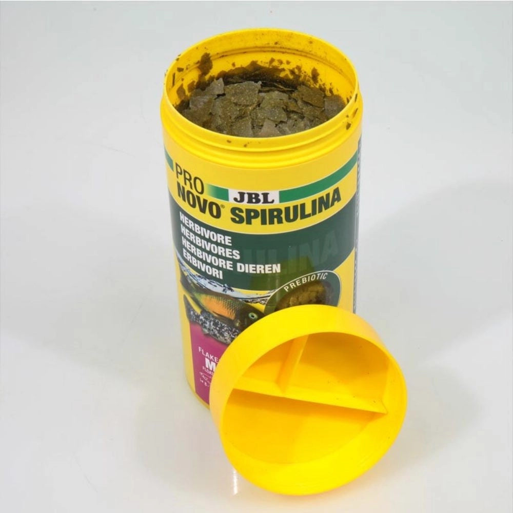 JBL ProNovo Spirulina Flakes M - Mangime in fiocchi a base di spirulina per tutti i pesci da 8 a 20 cm Formato: 250 ml