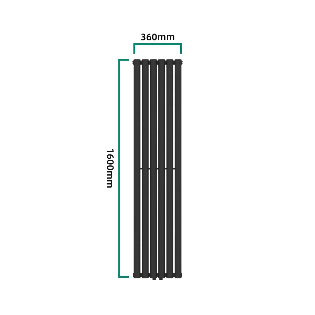Radiatore a pannello piatto 636 watt acciaio 160 x 36 cm nero 03_0010459