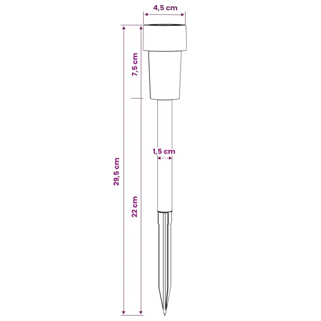 Luci solari da esterno con picchetto 6 pcs Bianco caldo 29,5 cm 42042709