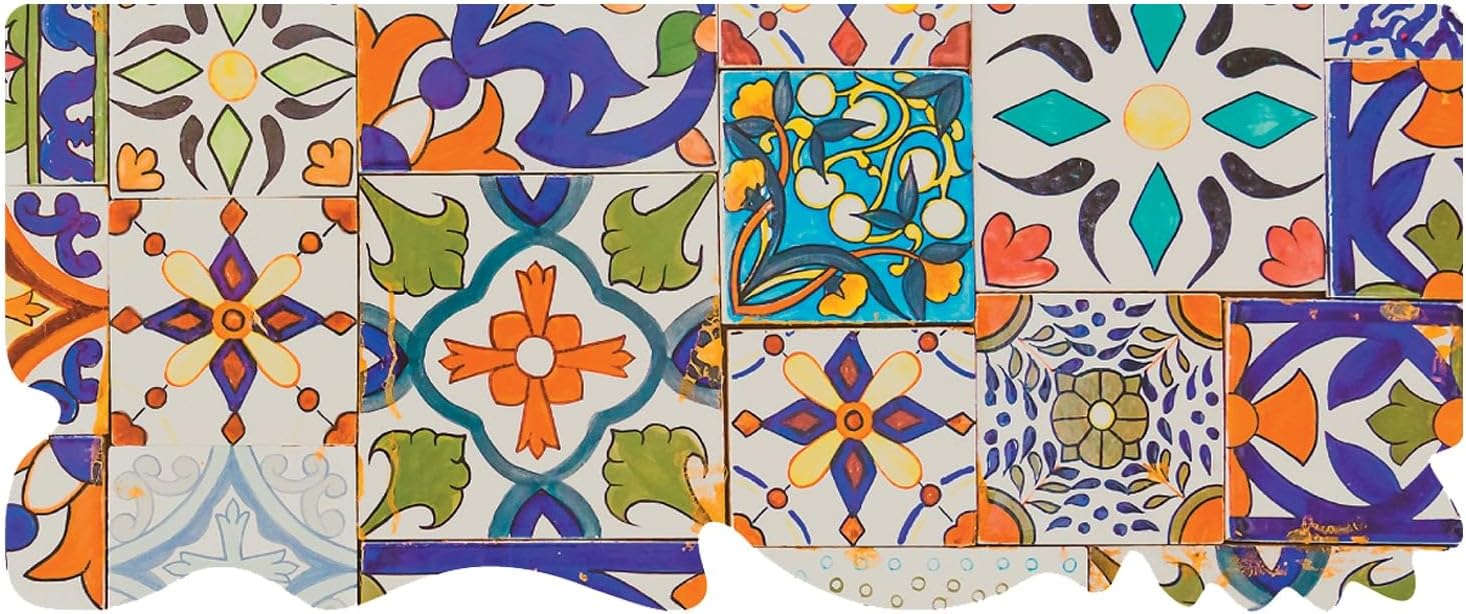 Le Forme Piastrella Tappeto Cucina 50x120 cm Sagoma Pvc Moderno Antiscivolo Stampa Digitale