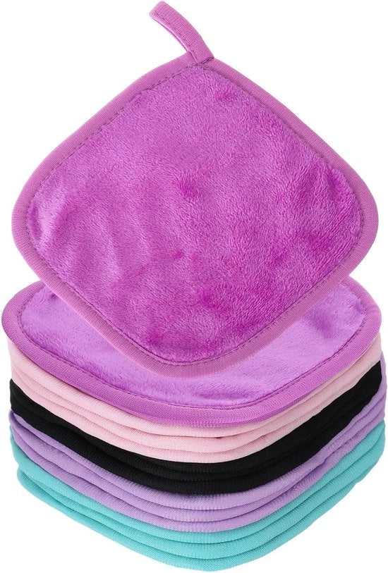 Set di 15 Panno di Make-up Risciacquabile - Ultra Dolce, 16 x 16 cm, Ideale per Rimuovere il Make-up e la Pulizia del Viso, Perfetto per l'Uso Giornaliero e i Viaggi