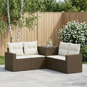 Set di divani 5 pz Marrone e Bianco Crema 3447854