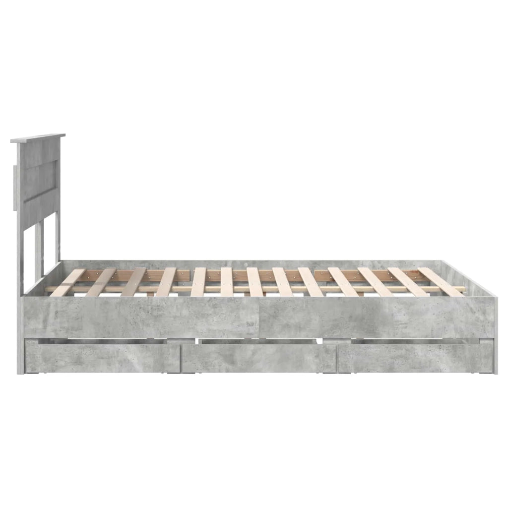 Struttura del letto con cassetto Grigio cemento 140 x 190 cm 3409845