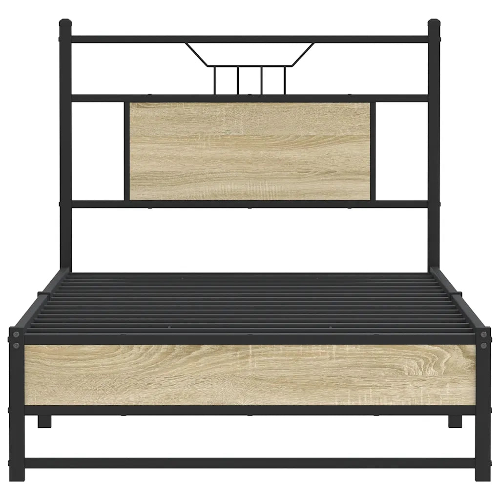 Letto singolo | Letto per adulti | Giroletto senza Materasso Rovere Sonoma 75x190 cm in Truciolato