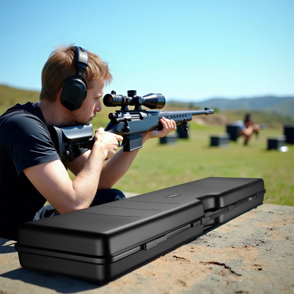 Valigetta porta armi 138 x 34 x 13,5 cm, Custodia per due fucili 54" con cannocchiale, interno imbottito antiurto