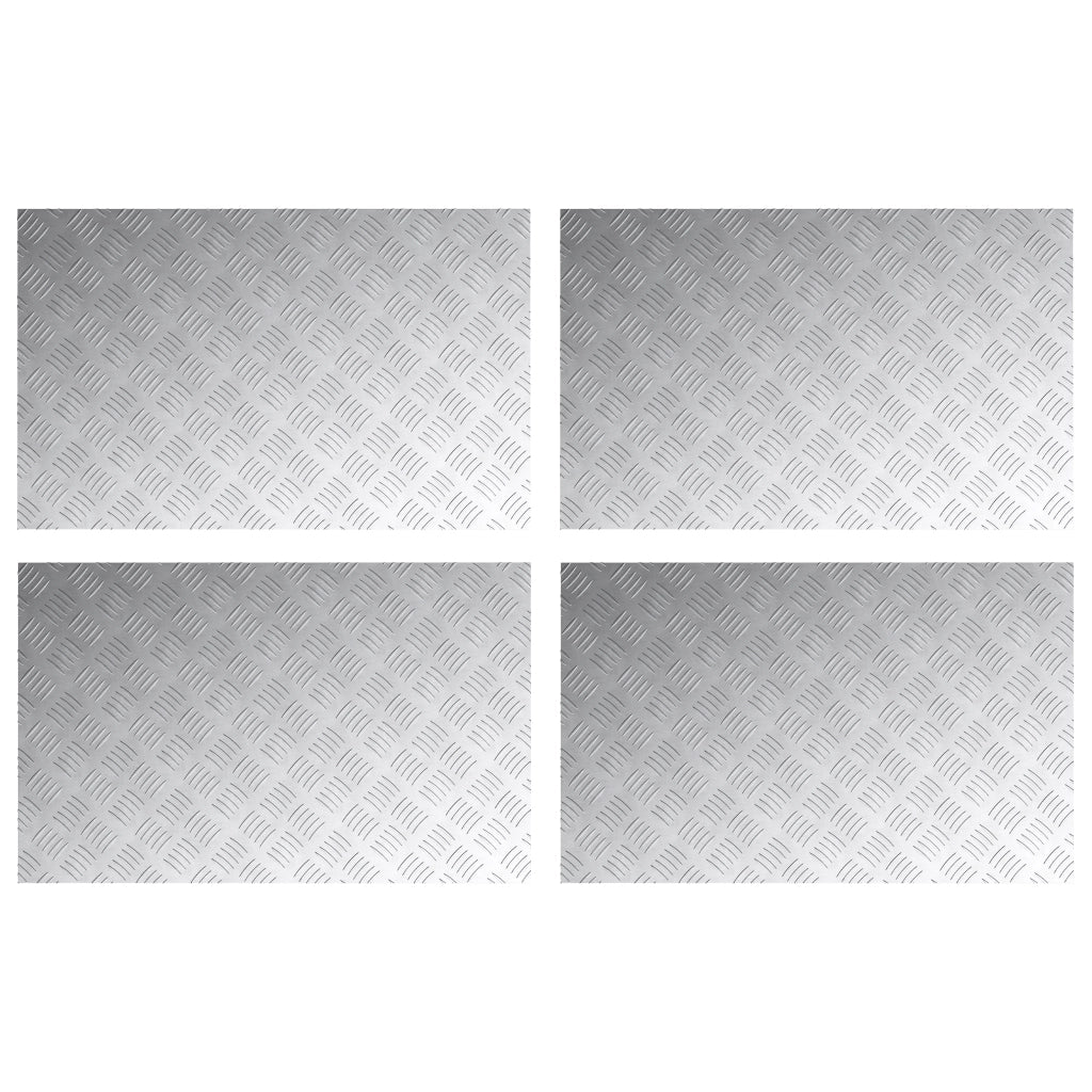 Lastre in Alluminio a Motivo a Scacchi - 4 pezzi Antiscivolo 80x50 cm