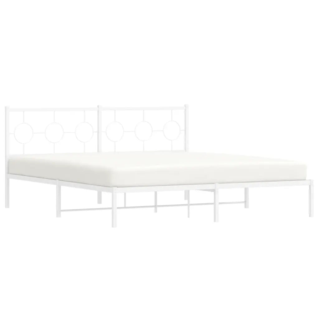 Giroletto con Testiera Metallo Bianco 183x213 cm 376280