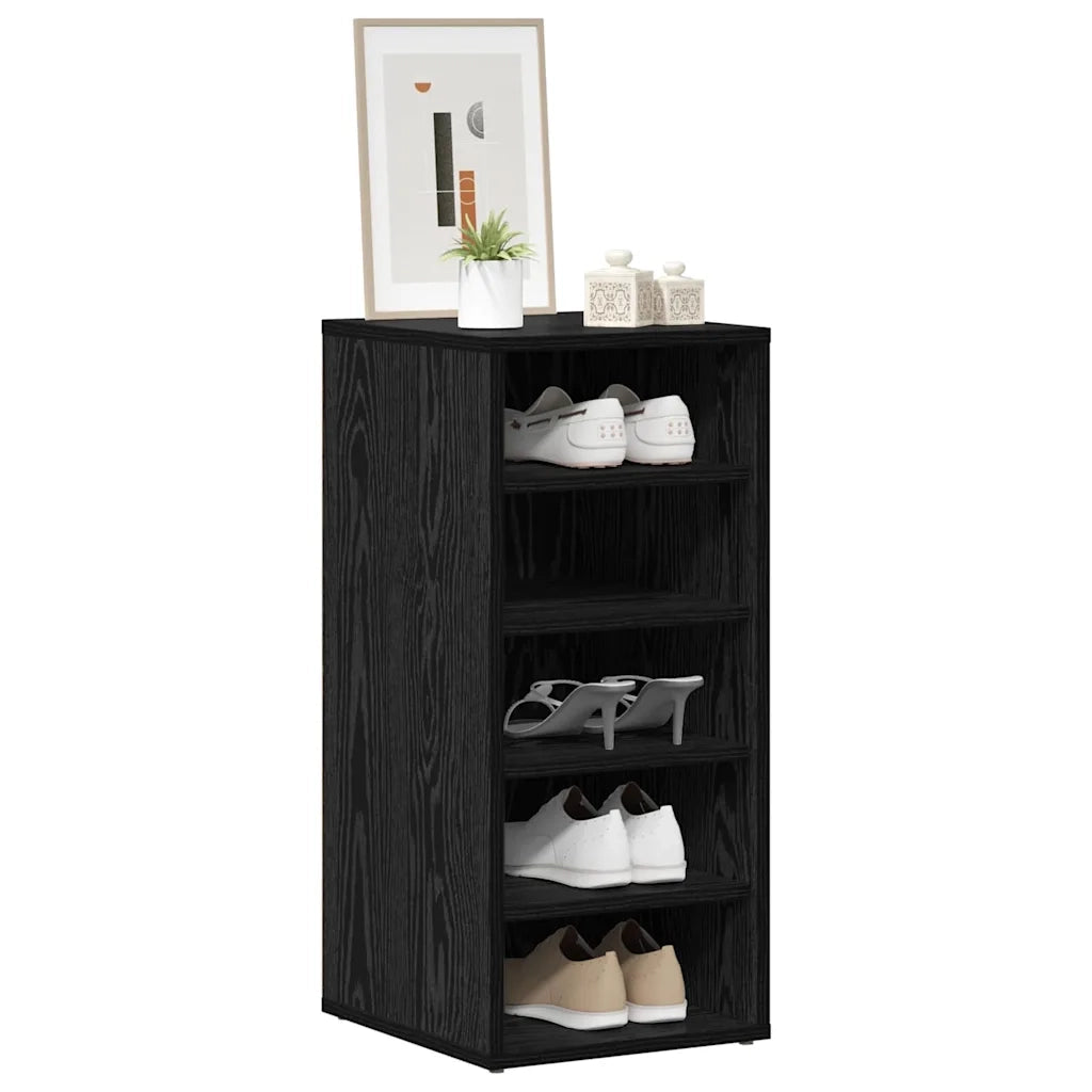 Mobile per scarpe Rovere Nero 32 x 35 x 70 cm Legno multistrato 862686