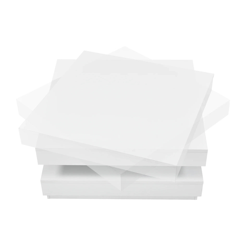 Tavolino con piano girevole pannello in fibra di legno 76 x 76 cm bianco 03_0004126