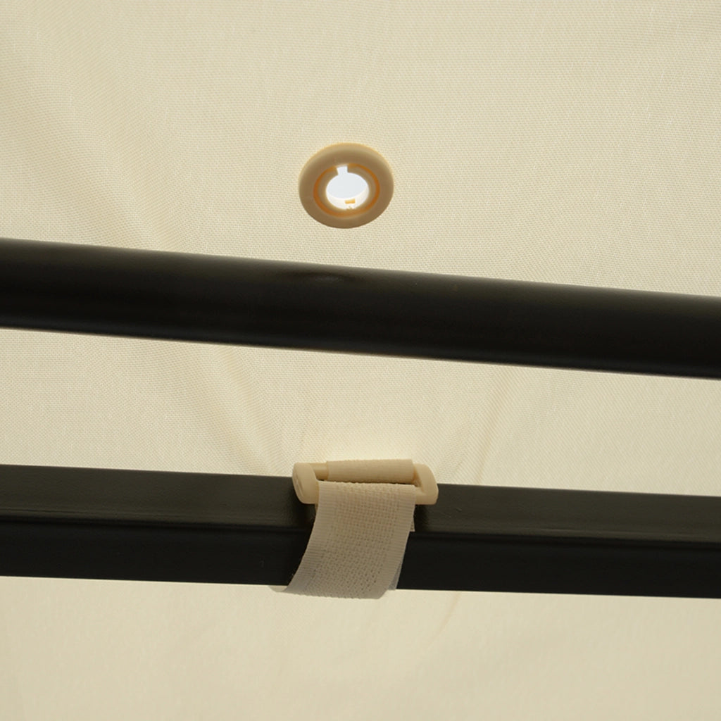 Pergola da esterno con tetto pieghevole, struttura in acciaio, 300 x 250 cm, bianco crema