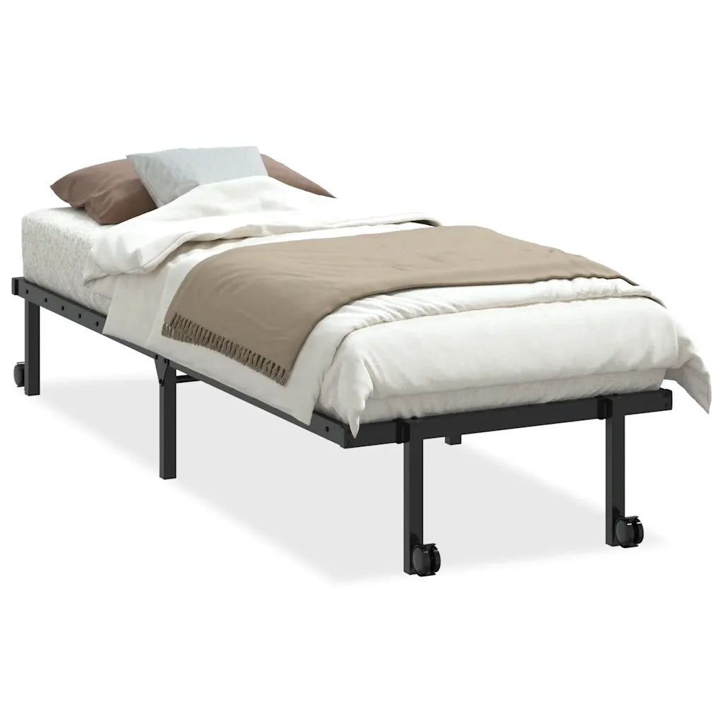 Giroletto senza Materasso Pieghevole Nero 75x190 cm in Acciaio 4103957