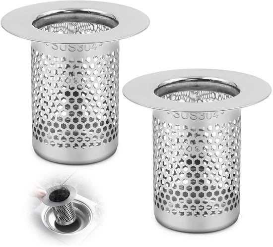 2-pack drenaggio doccia a pelo 5 cm, set drenaggio doccia in acciaio inossidabile, drenaggio doccia vasca bidet, idoneo per cucina, bagno, balcone drenaggio pavimento