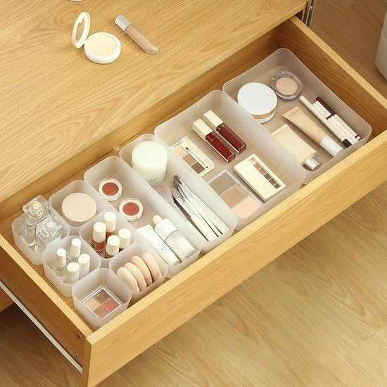 Organizzatore di cassetti, scatola di archiviazione per camera da letto, bagno, cucina, 10 pezzi