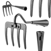 Rastrello da giardino in acciaio a 3 denti KADAX per aerazione, piccolo