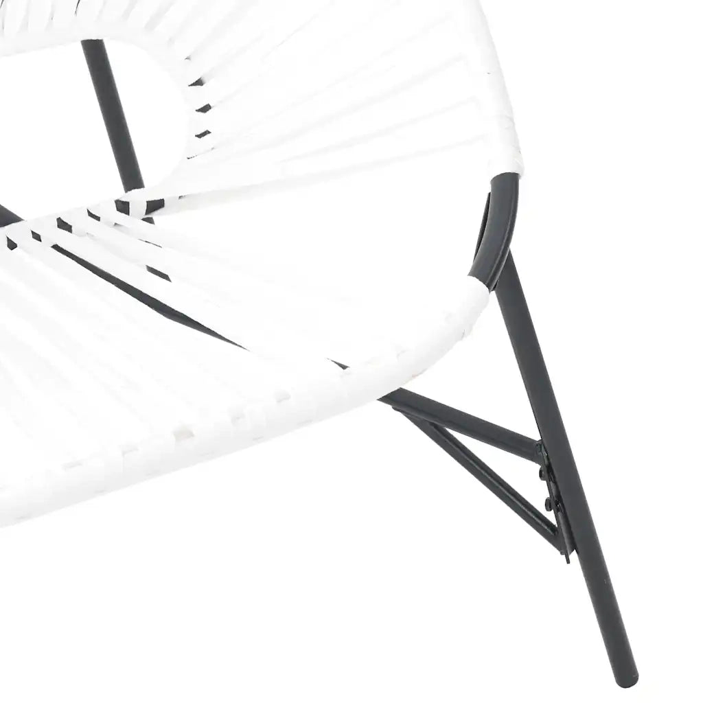 Set di Sedie da Giardino 3 pz | Sedie da Esterno in Polyrattan Bianco e Nero