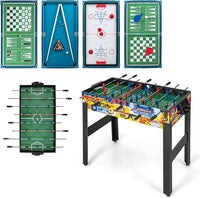 12 in 1 Set da Tavolo per Giochi Combo, Tavolo Multiuso con Calcio Balilla Air Hockey Biliardo Ping Pong Scacchi Bowling, Set Combinato per Giochi Multipli per Casa Ufficio Bar Dormitorio