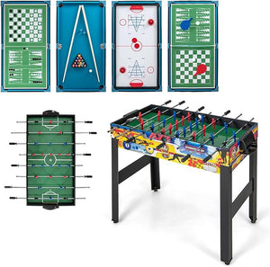 12 in 1 Set da Tavolo per Giochi Combo, Tavolo Multiuso con Calcio Balilla Air Hockey Biliardo Ping Pong Scacchi Bowling, Set Combinato per Giochi Multipli per Casa Ufficio Bar Dormitorio