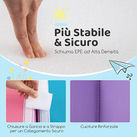 6 Blocchi di Schiuma per Arrampicata, Gioco Morbido per Bambini, Set di Costruzioni Colorate per Arrampicarsi e Strisciare con Tunnel, Scale e Rampetta per Bambini 12 Mesi + (Viola)