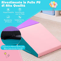 Set di 2 Blocchi per Gattonare e Arrampicare per Neonati e Bambini, Set di Blocchi di Schiuma Morbida per Gioco Attivo Interno, Set di Gioco Morbido per Sviluppo dei Bambini (Viola e rosa)