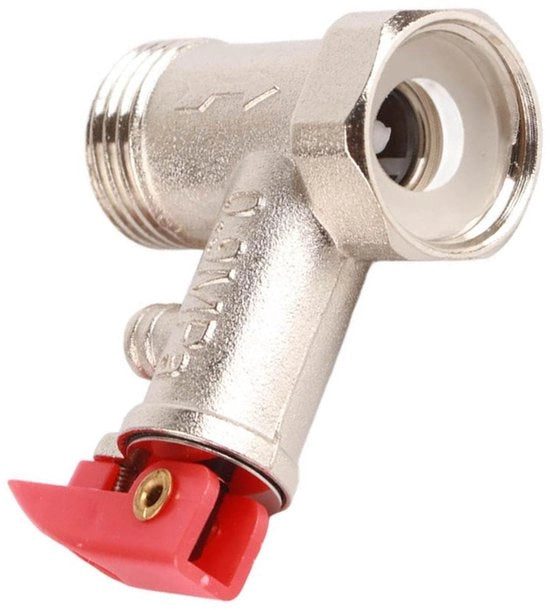 Valvola di sicurezza 1/2" - Valvola di regolazione della pressione - Finestra verniciata in ottone - Apparecchio di scarico della pressione - Funzione di ritorno - Per caldaia per acqua calda - Valvola di pressione