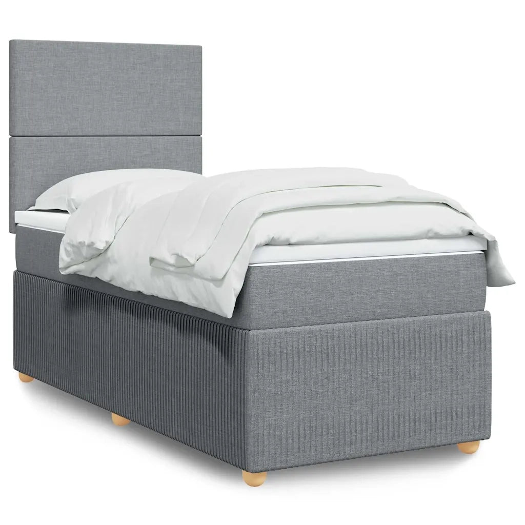 Giroletto a Molle con Materasso Grigio Chiaro100x200 cm Tessuto 3294260