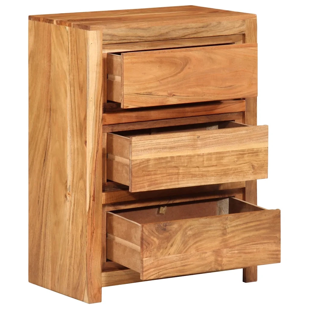 vidaXL Cassettiera 55x33x75 cm in Legno Massello di Acacia