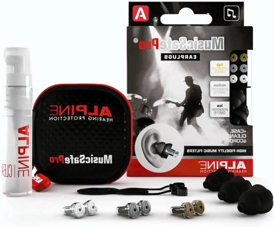 Protezione dell'udito Premium per Eventi Musicali e Concerti - MusicSafe Pro - Filtro Interchangeabile 16dB/19dB/22dB - Nero Orecchini di Protezione