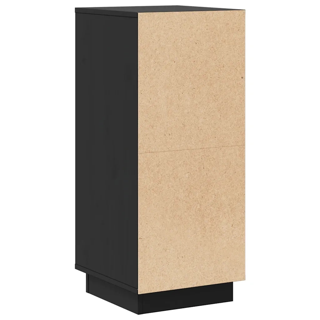 Credenze 2 pz | Madia | Buffet da pranzo | Armadio da pranzo Nere 31,5x34x75 cm in Legno Massello di Pino