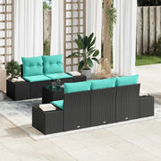 Set Divano da Giardino 6 pz Nero polyrattan 3346946