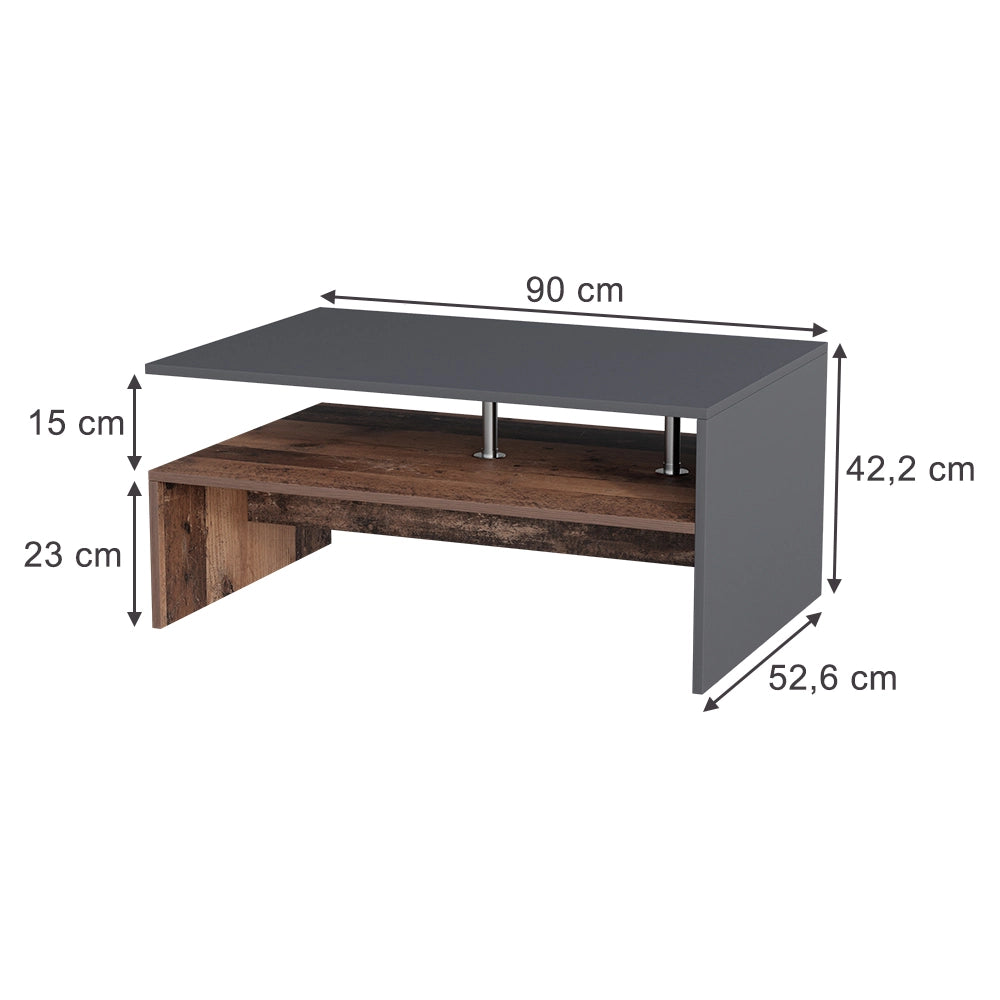 Vicco Tavolino da salotto Antracite 90 x 52.6 cm