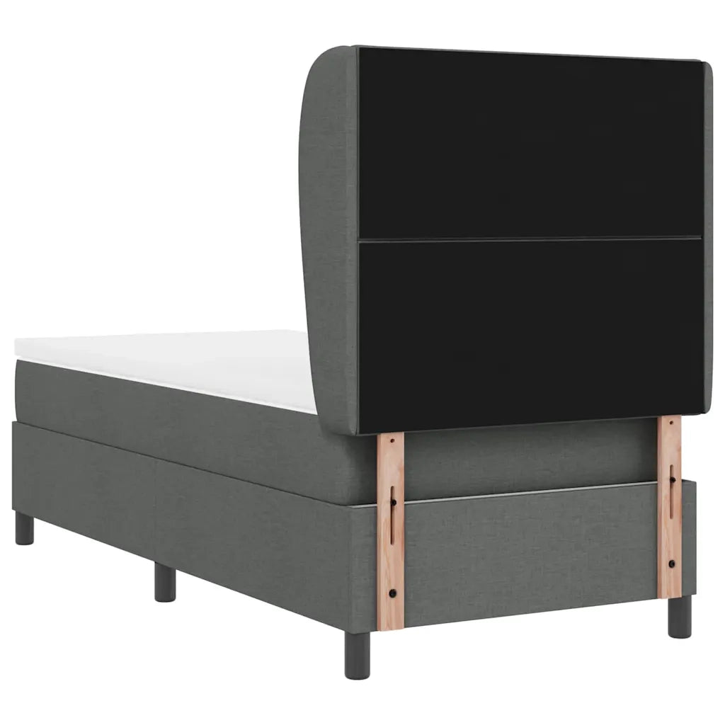 Letto a molle con testiera Grigio scuro 90 x 190 cm Tessuto 3340600