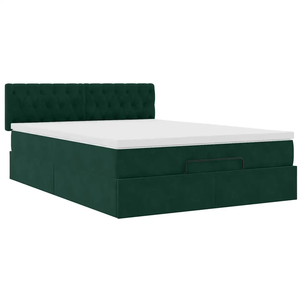 Struttura Letto Pouf con Materasso 140x200 cm in Velluto 3312701