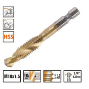 Trade Shop - Punta Per Trapano M10x1.5mm In Titanio Hss Con Filettatura Metrica Metallo 57214 -