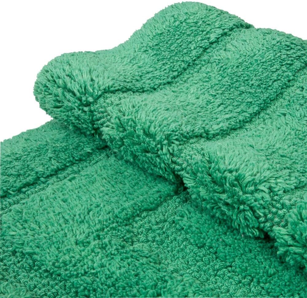 Tappeto Bagno 50x110 cm Puro Cotone Elegante Lussuoso Morbido Scendiletto Antiscivolo Verde