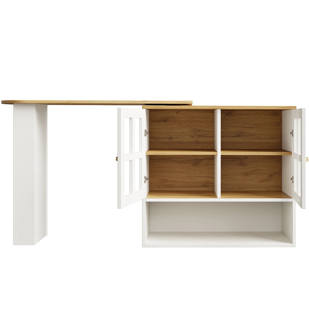 ARMADIO Girevole 360° 138-204x39x102,5 cm MDF Bianco