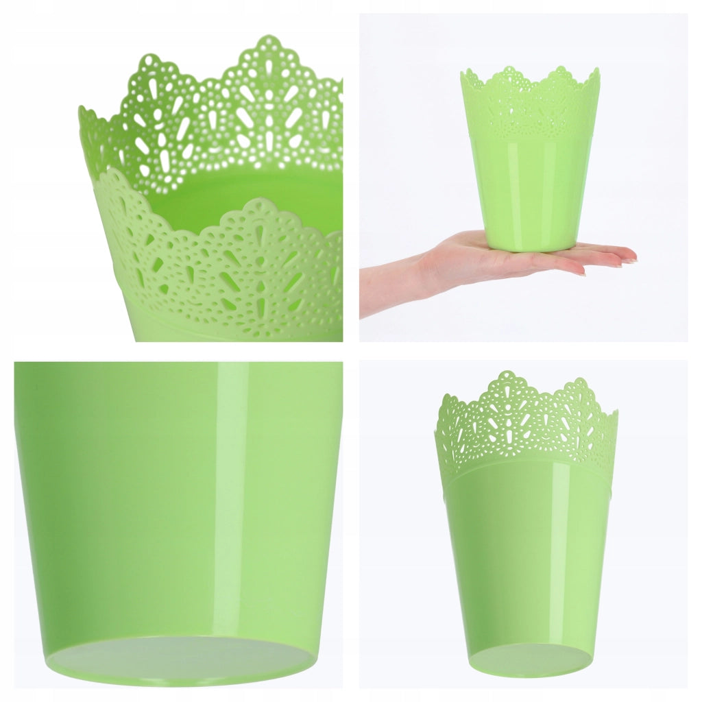 Vaso da fiori KADAX, vaso da fiori, coperchio, alto, in plastica, 12 cm, verde