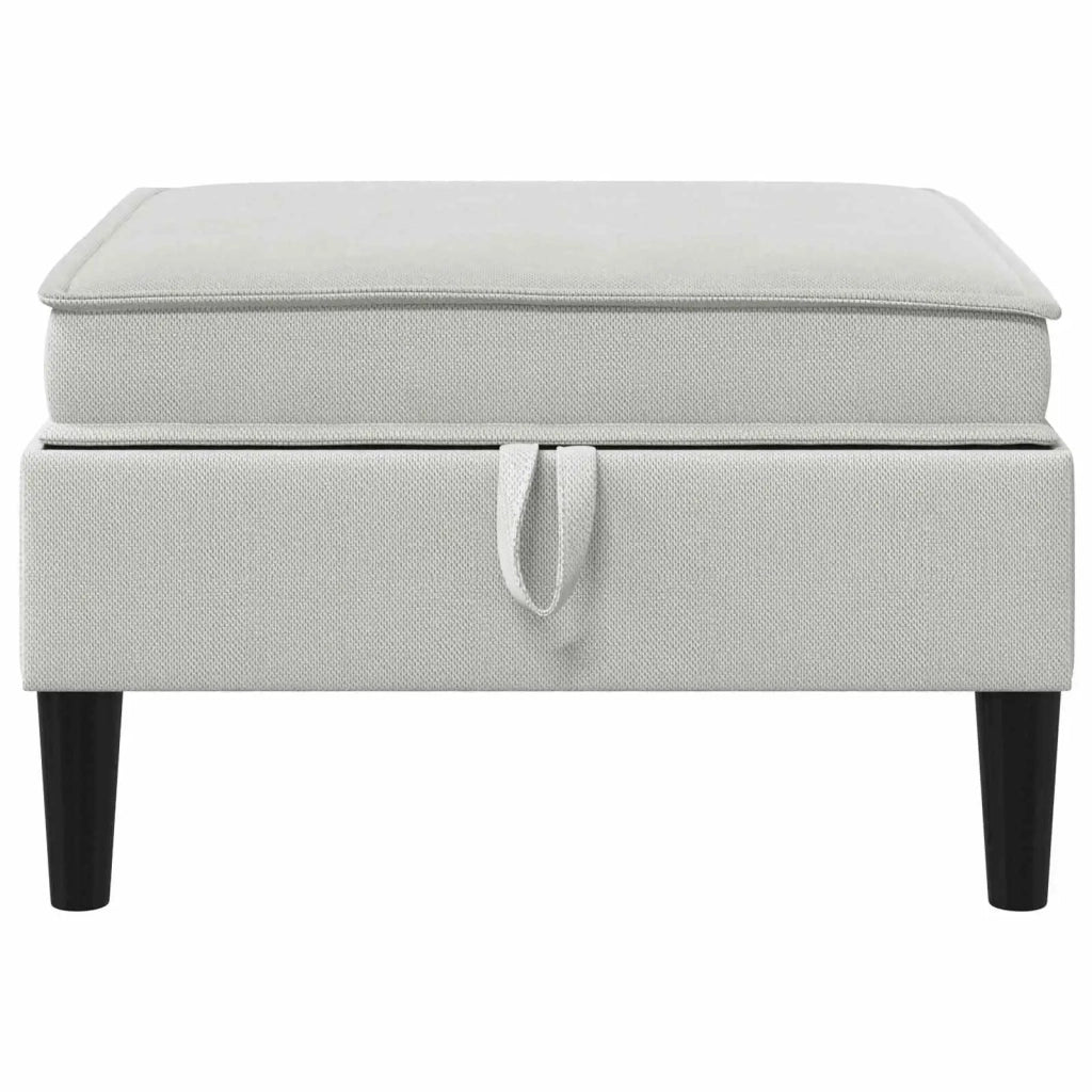 Pouf con Storage Grigio chiaro Velluto 42027147