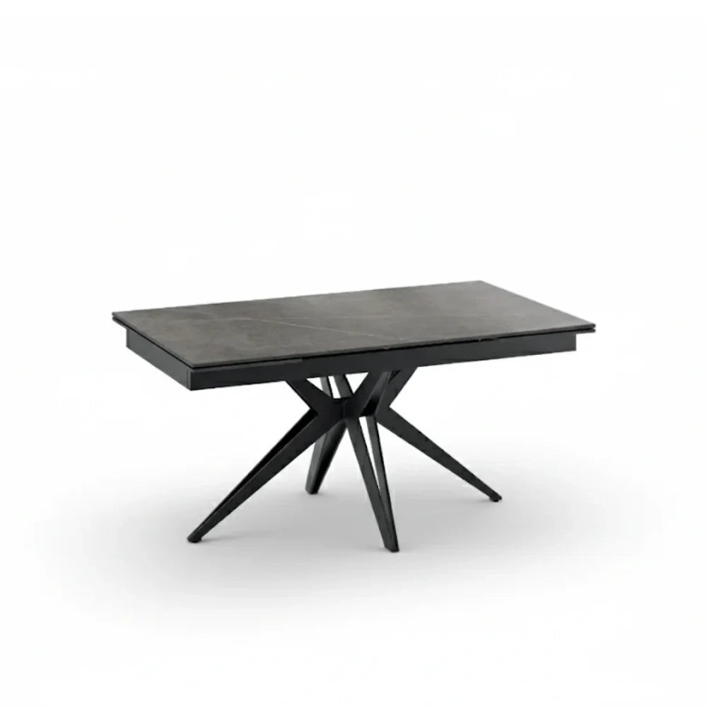 Tavolo da pranzo allungabile in ceramica effetto marmo grigio Caesar 160-240x90 cm fino a 10 posti | Duzzle