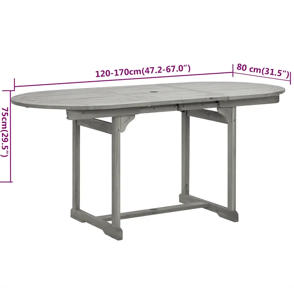 Set da Pranzo per Giardino 5 pz in Legno Massello di Acacia cod mxl 40514