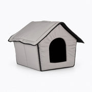 Casetta Pieghevole per Animali Domestici in Tessuto Grigio 43x43x36cm Cani e Gatti