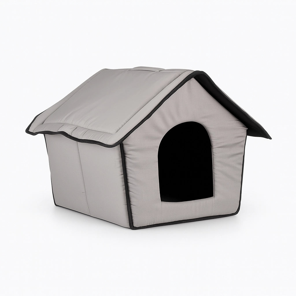 Casetta Pieghevole per Animali Domestici in Tessuto Grigio 43x43x36cm Cani e Gatti