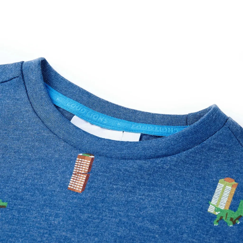 Maglietta da Bambino Blu Scuro MÃ©lange 104