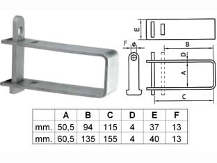 CRAVATTA BLOCCACANCELLO IN ACCIAIO PAL24- - piccola (PAL240064) - 1 blister CORBIN