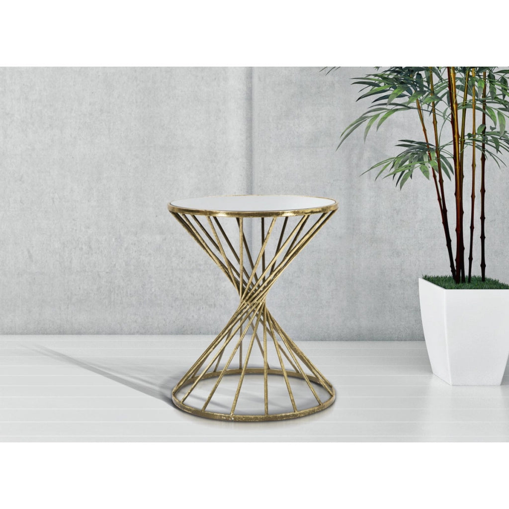 Tavolino VKH549, Oro, Metallo, 42x42x50 cm