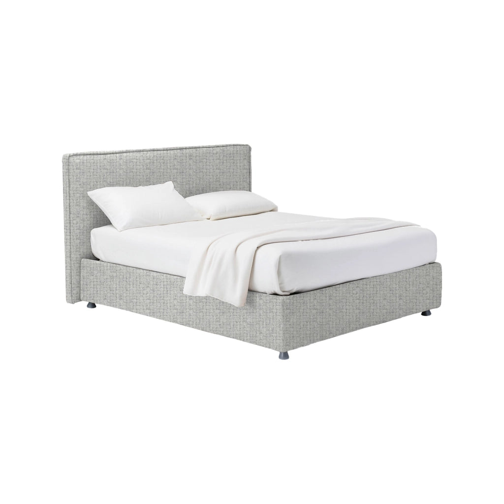 Harlow, Letto Piazza e Mezza Sfoderabile Made in Italy, Grigio Chiaro