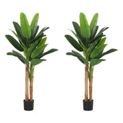 2 Piante Artificiali Banano in Vaso ¨C zephmum ¨C Verde, 150 cm