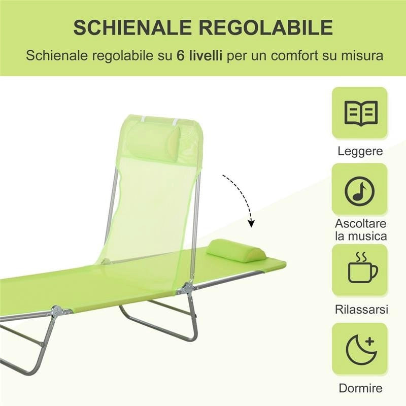 LETTINO PRENDISOLE PIEGHEVOLE 182 X 56 X 24.5 CM VERDE LIME